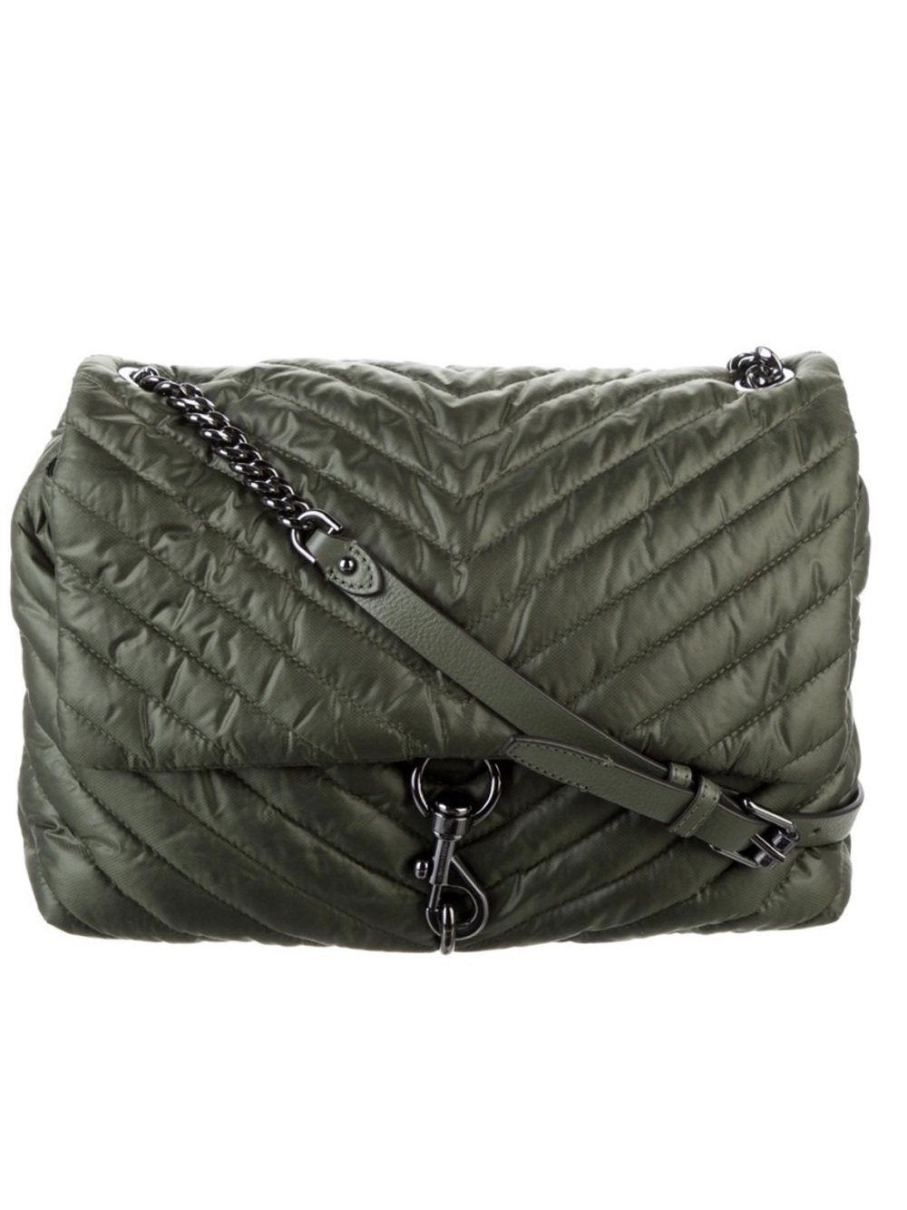 Rebecca Minkoff Edie Jumbo Nylon Flap Shoulder Bag in Seaweed
